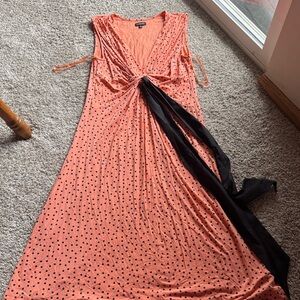 J. Peterman Orange and Black Maxi Dress